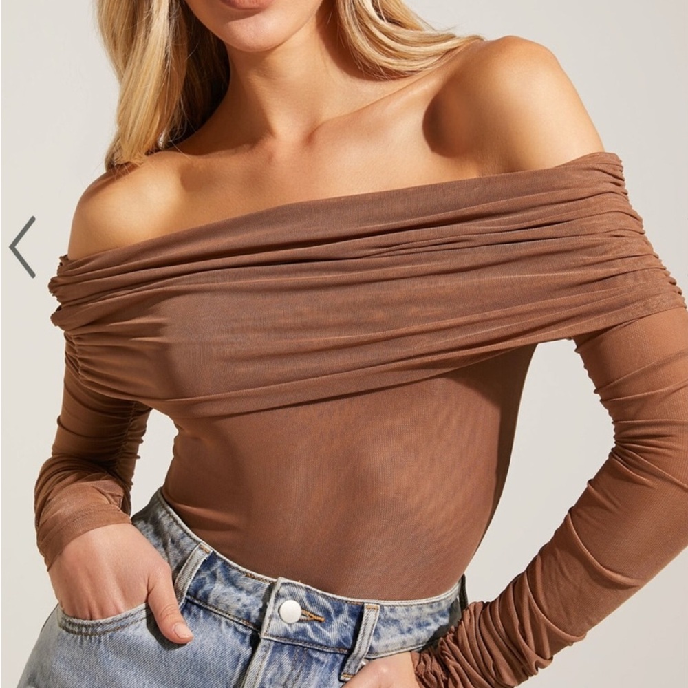Showpo Off-Shoulder Brown Bodysuit